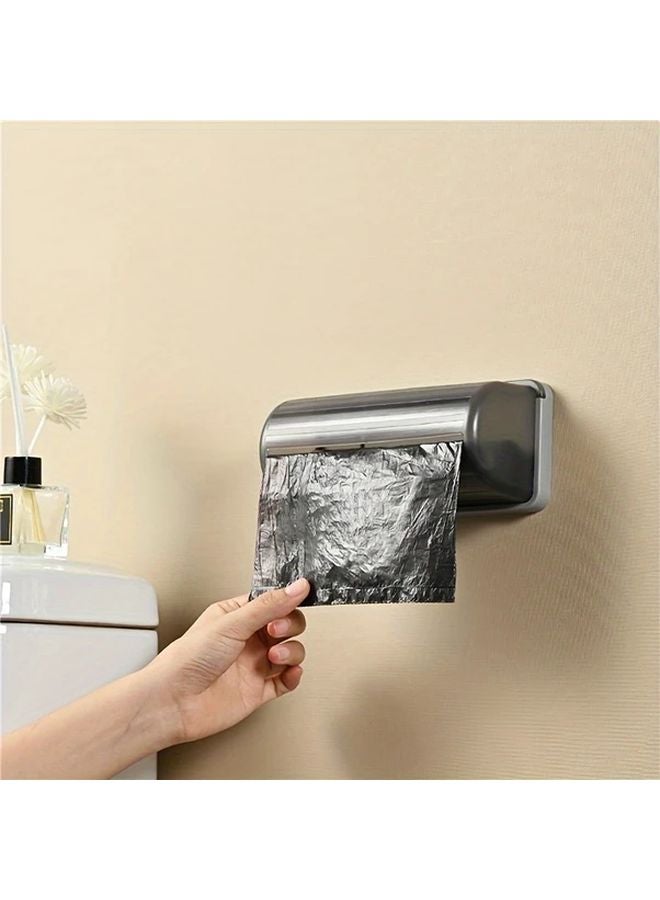 Black Transparent No Drill Trash Bag Storage Box For Paper Rolls Kitchen Organizer - Image 2